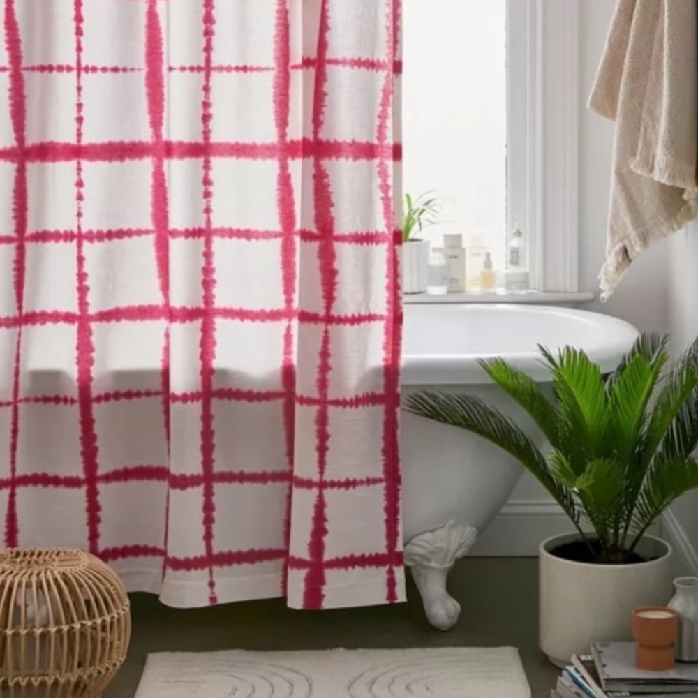 Urban Outfitters Libby Grid Pattern Shower Curtain